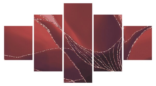 Obraz - Czerwony abstrakcyjny kwiat N⁰2 (125x70 cm)