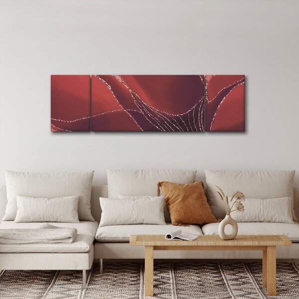 Obraz - Czerwony abstrakcyjny kwiat N⁰2 (170x50 cm)