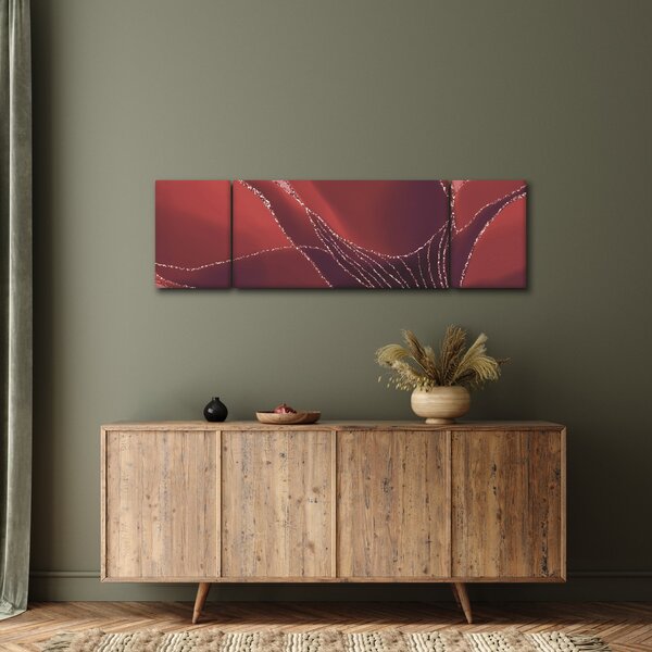 Obraz - Czerwony abstrakcyjny kwiat N⁰2 (170x50 cm)
