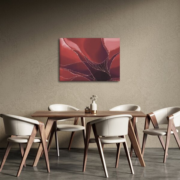 Obraz - Czerwony abstrakcyjny kwiat N⁰2 (70x50 cm)