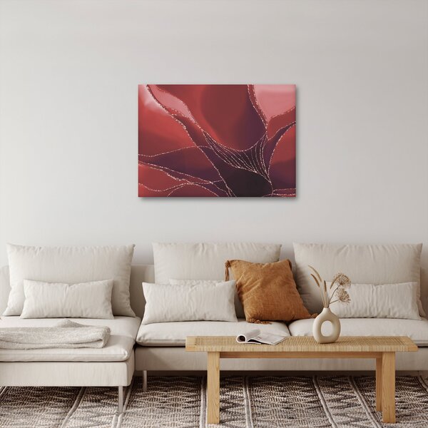 Obraz - Czerwony abstrakcyjny kwiat N⁰2 (70x50 cm)