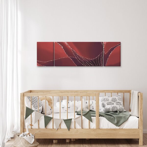 Obraz - Czerwony abstrakcyjny kwiat N⁰2 (170x50 cm)