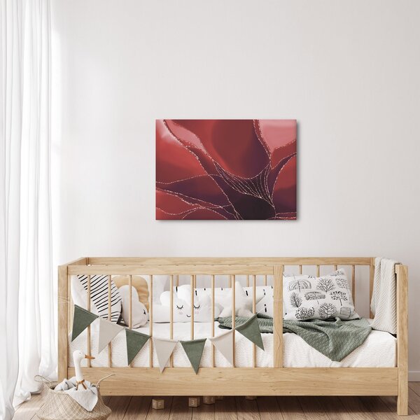 Obraz - Czerwony abstrakcyjny kwiat N⁰2 (70x50 cm)