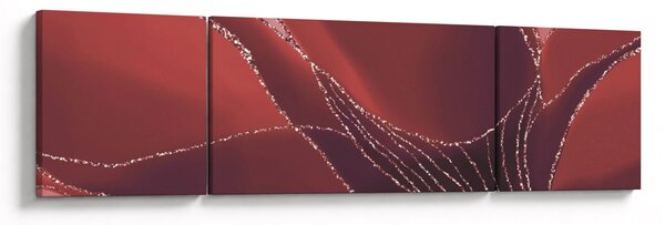 Obraz - Czerwony abstrakcyjny kwiat N⁰2 (170x50 cm)
