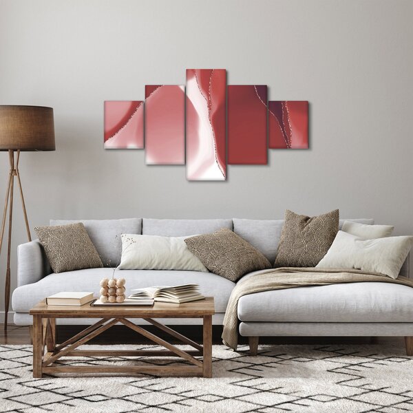 Obraz - Czerwony abstrakcyjny kwiat N⁰3 (125x70 cm)