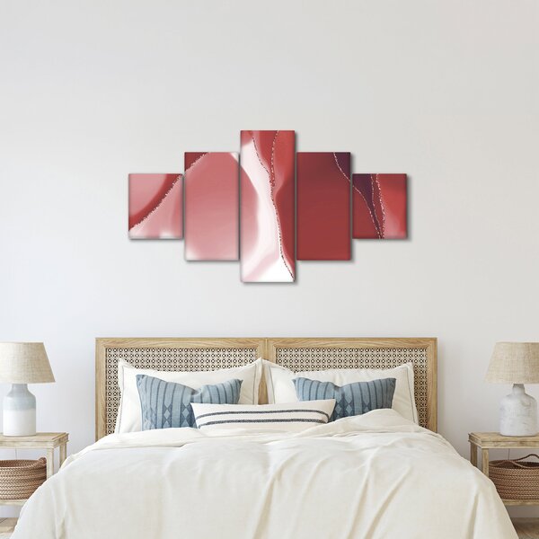 Obraz - Czerwony abstrakcyjny kwiat N⁰3 (125x70 cm)