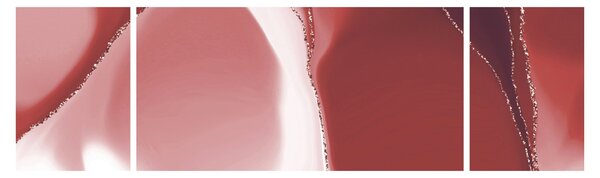 Obraz - Czerwony abstrakcyjny kwiat N⁰3 (170x50 cm)