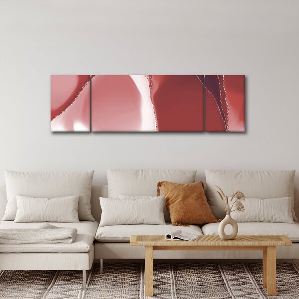Obraz - Czerwony abstrakcyjny kwiat N⁰3 (170x50 cm)