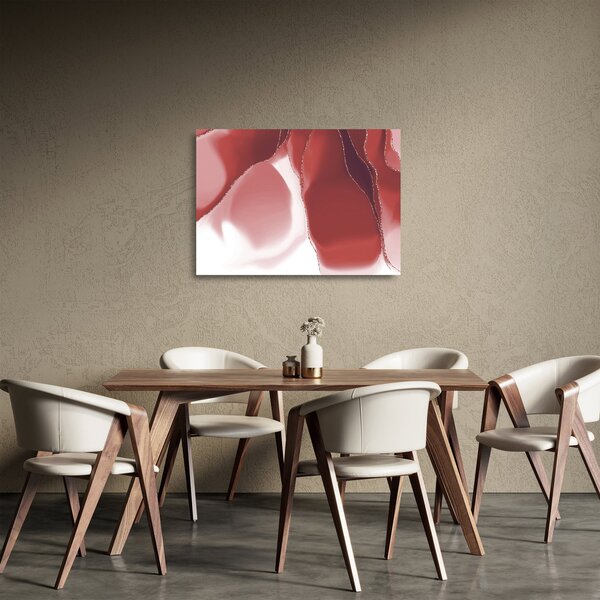 Obraz na szkle - Czerwony abstrakcyjny kwiat N⁰3 (70x50 cm)