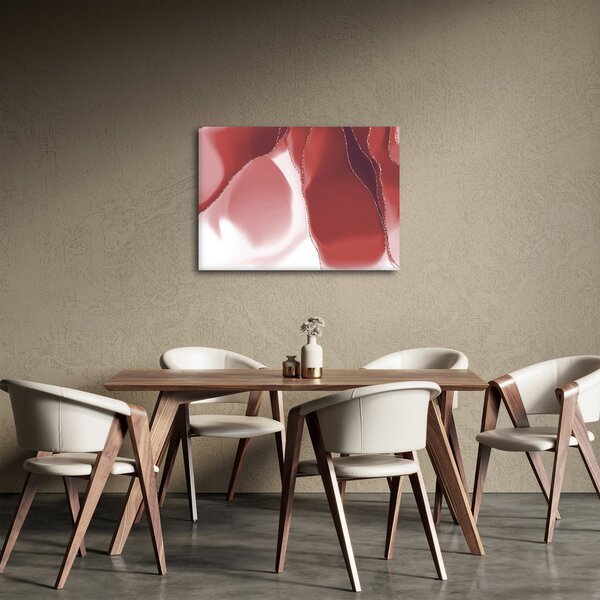 Obraz - Czerwony abstrakcyjny kwiat N⁰3 (70x50 cm)
