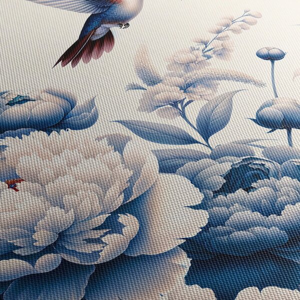 Obraz - Kolibry nad kwiatem (170x50 cm)