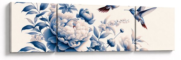 Obraz - Kolibry nad kwiatem (170x50 cm)