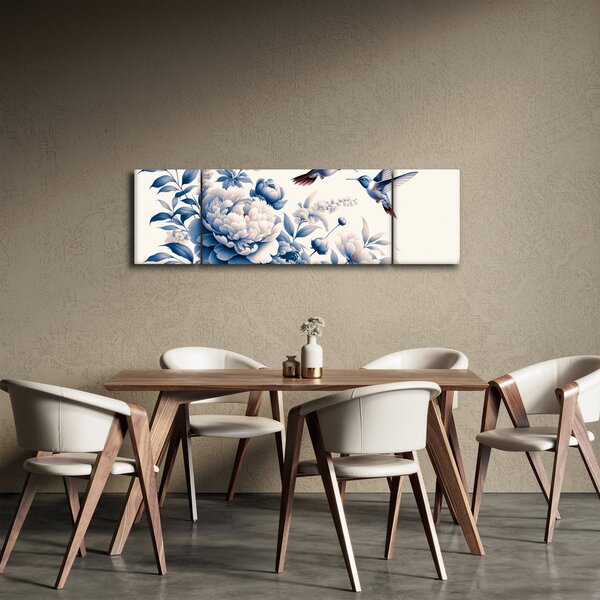 Obraz - Kolibry nad kwiatem (170x50 cm)