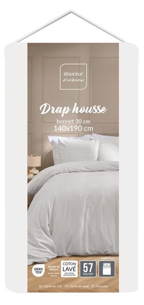 Białe prześcieradło 140x190 cm Linella – douceur d'intérieur