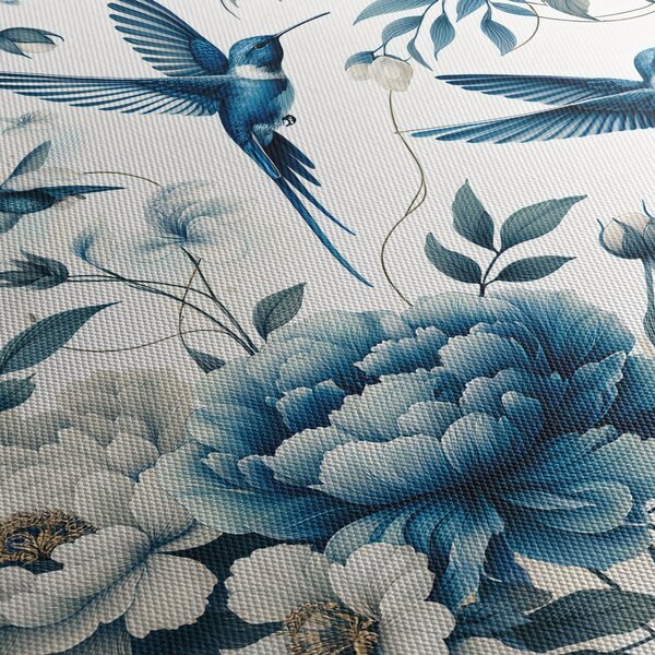 Obraz - Kolibry z kwiatami (125x70 cm)
