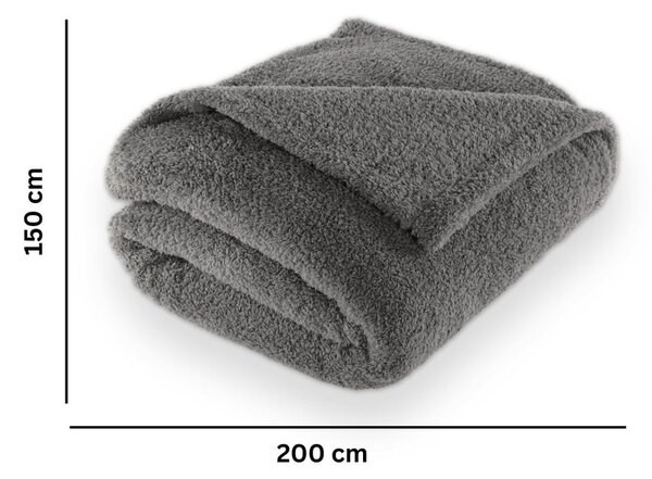 Szary koc z mikropluszu 150x200 cm Cocoon – Tiseco Home Studio