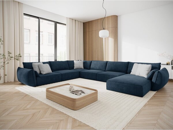 Ciemnoniebieski narożnik (lewostronny) Vanda – Mazzini Sofas