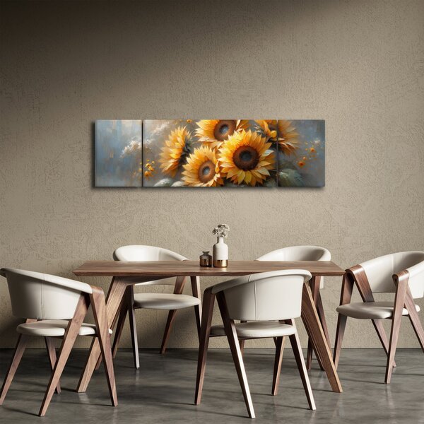 Obraz - Malowanie słoneczników (170x50 cm)