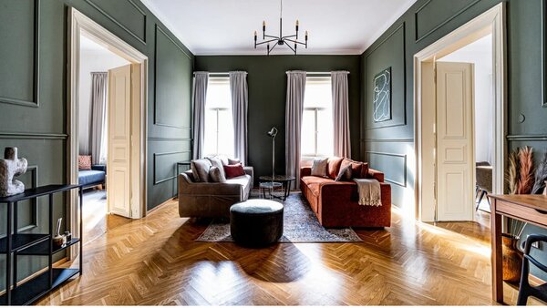 Pomarańczowobrązowa sofa rozkładana Emile – Bobochic Paris