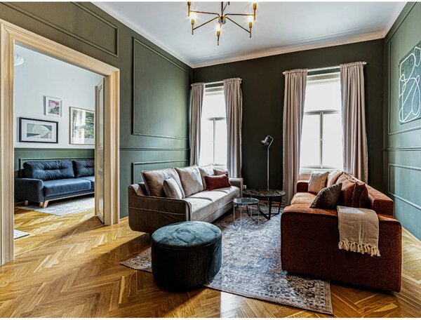Pomarańczowobrązowa sofa rozkładana Emile – Bobochic Paris