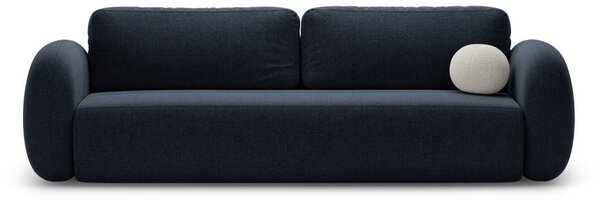 Ciemnoniebieska rozkładana/ze schowkiem sofa z tkaniny szenilowej 262 cm Tonale – Cosmopolitan Design