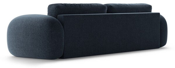 Ciemnoniebieska rozkładana/ze schowkiem sofa z tkaniny szenilowej 262 cm Tonale – Cosmopolitan Design