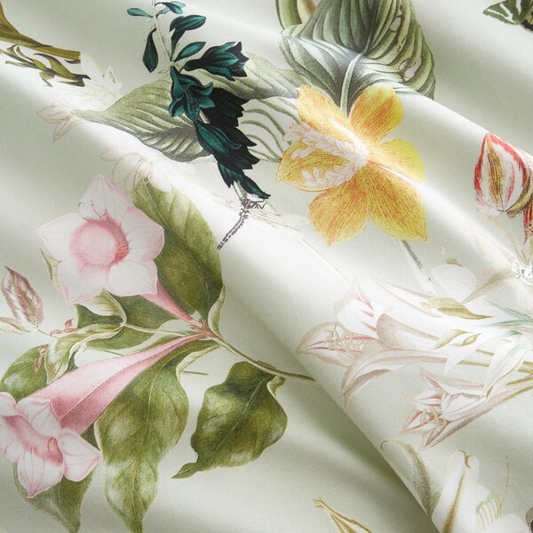 Jasnozielona bawełniana pościel dwuosobowa 200x200 cm Exotic Floral – RHS