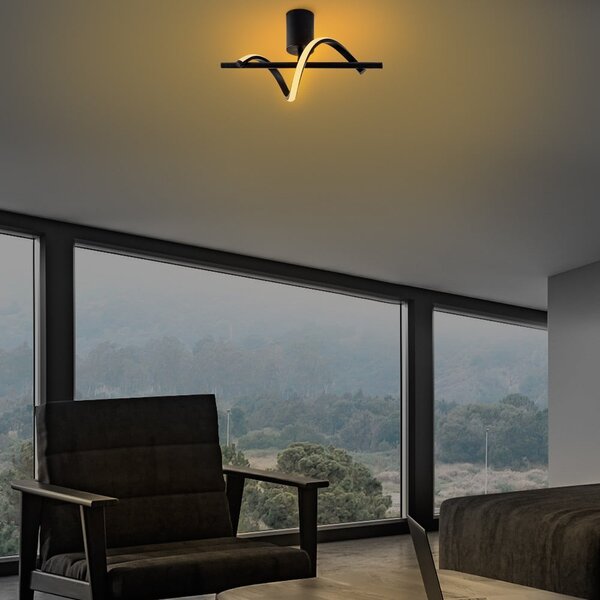 Czarna lampa sufitowa LED 7x41 cm Likma – Opviq lights
