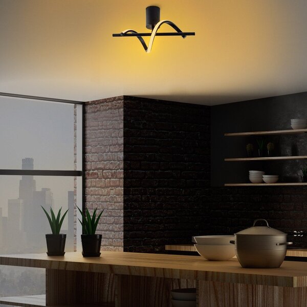 Czarna lampa sufitowa LED 7x41 cm Likma – Opviq lights