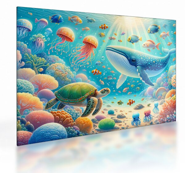 Obraz na szkle - Świat pod wodą (70x50 cm)