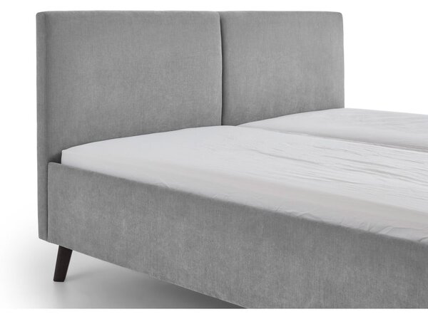 Szare tapicerowane łóżko dwuosobowe ze stelażem 160x200 cm Piano – Meise Möbel