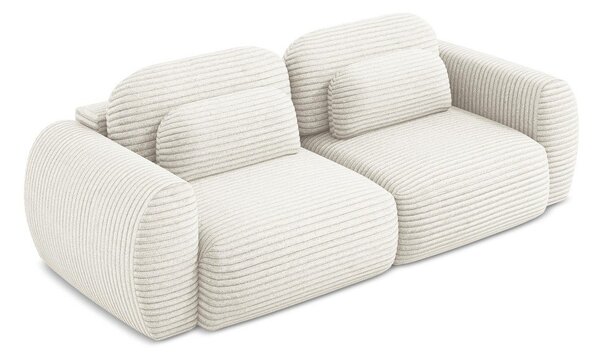 Beżowa sztruksowa rozkładana sofa ze schowkiem 266 cm Kini – Makamii