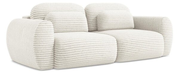 Beżowa sztruksowa rozkładana sofa ze schowkiem 266 cm Kini – Makamii
