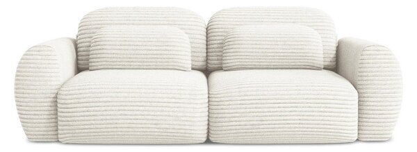 Beżowa sztruksowa rozkładana sofa ze schowkiem 266 cm Kini – Makamii