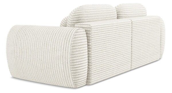 Beżowa sztruksowa rozkładana sofa ze schowkiem 266 cm Kini – Makamii
