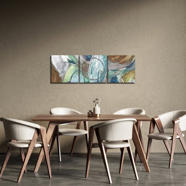 Obraz - Abstrakcyjny obraz postaci (z zegarem) (90x30 cm)