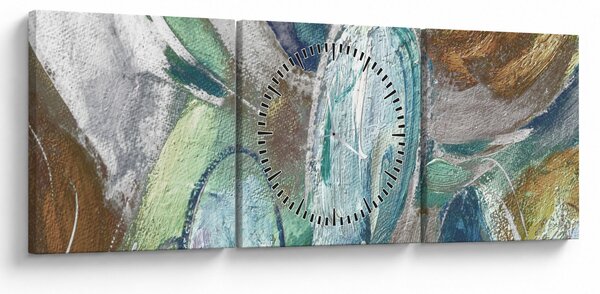 Obraz - Abstrakcyjny obraz postaci (z zegarem) (90x30 cm)