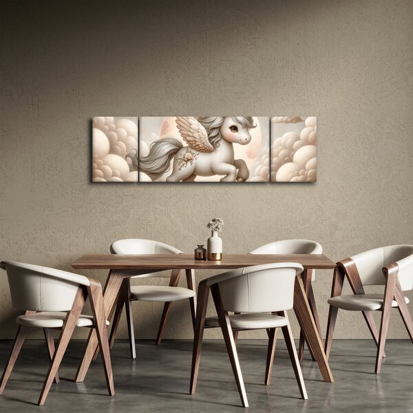 Obraz - Jednorożec w chmurach (170x50 cm)