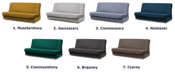 Czarna tapicerowana wersalka rozkładana W6-K72
