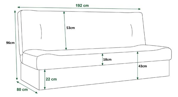 Czarna tapicerowana wersalka rozkładana W6-K72