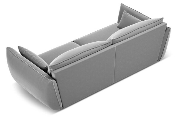 Jasnoszara aksamitna sofa 208 cm Vanda – Mazzini Sofas
