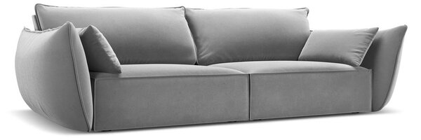 Jasnoszara aksamitna sofa 208 cm Vanda – Mazzini Sofas