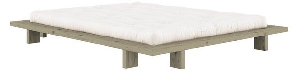 Szałwiowe łóżko dwuosobowe z litego drewna sosnowego bez zagłówka ze stelażem 140x200 cm Japan – Karup Design
