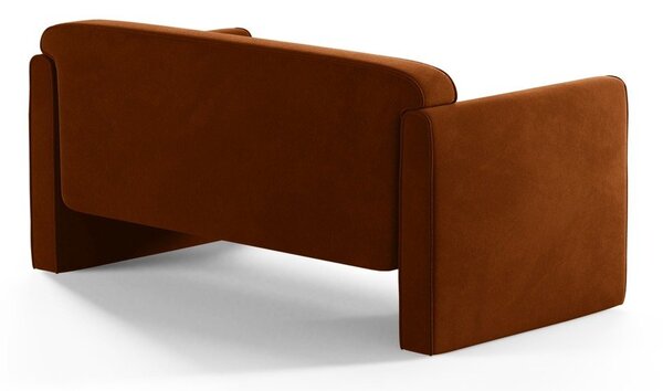 Aksamitna sofa w kolorze terakoty 140 cm Abby – Micadoni
