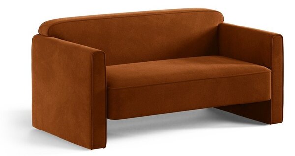 Aksamitna sofa w kolorze terakoty 140 cm Abby – Micadoni