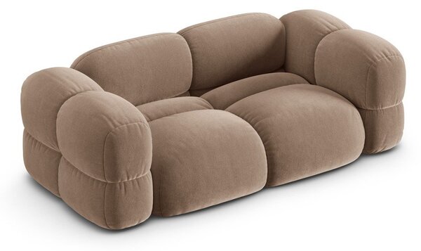 Brązowa aksamitna sofa 210 cm Loretto – Cosmopolitan Design