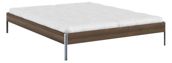 Brązowe łóżko dwuosobowe z litego drewna sosnowego ze stelażem 160x200 cm Core – Karup Design