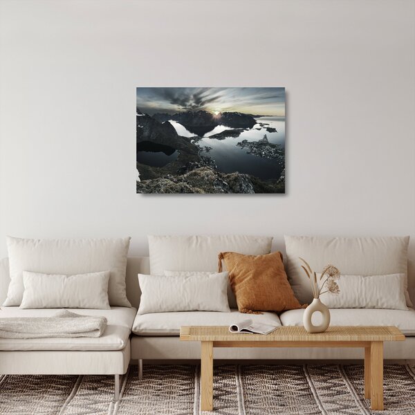 Obraz na szkle - Norweskie góry (70x50 cm)