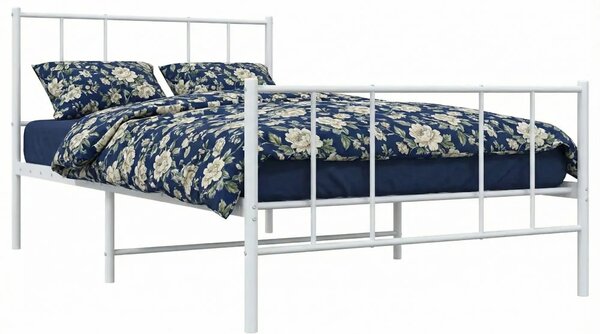 Białe pojedyncze łózko metalowe w stylu loft 90x200 cm P5-D00