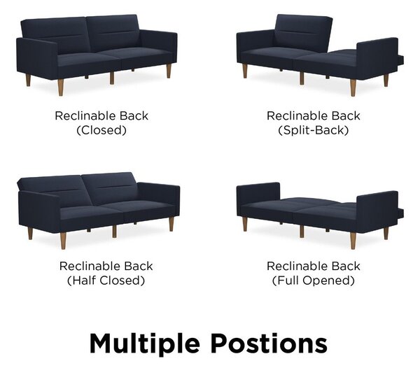 Ciemnoniebieska rozkładana sofa Støraa Mainstays